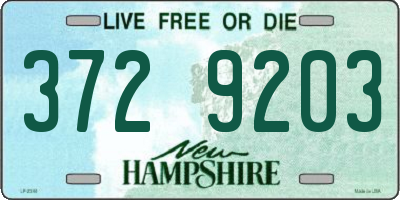 NH license plate 3729203