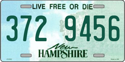 NH license plate 3729456