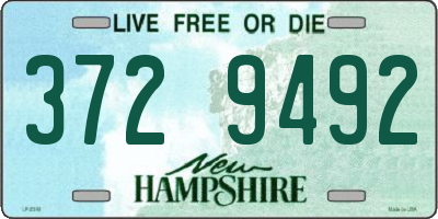 NH license plate 3729492