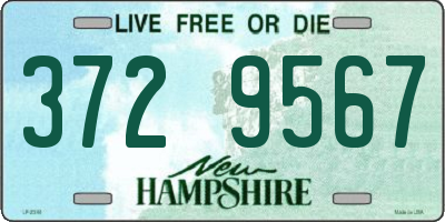 NH license plate 3729567