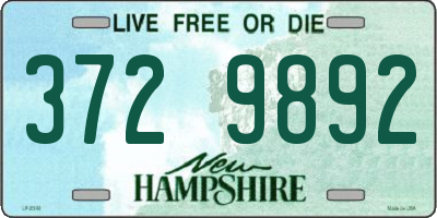 NH license plate 3729892