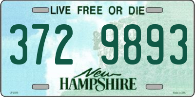 NH license plate 3729893