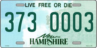 NH license plate 3730003