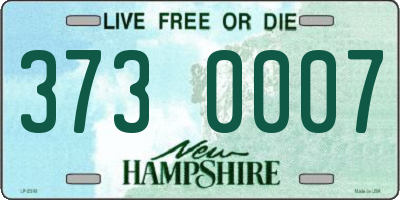 NH license plate 3730007