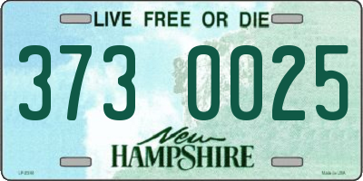 NH license plate 3730025
