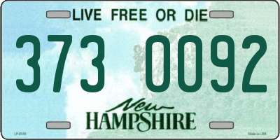 NH license plate 3730092