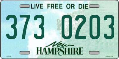 NH license plate 3730203