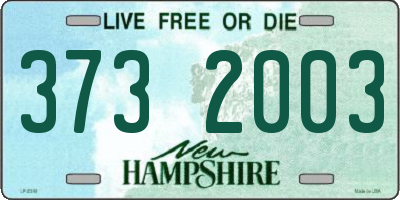 NH license plate 3732003