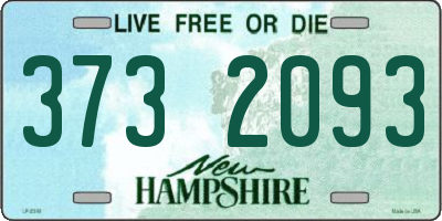 NH license plate 3732093