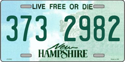 NH license plate 3732982