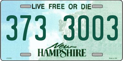 NH license plate 3733003