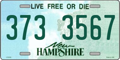 NH license plate 3733567
