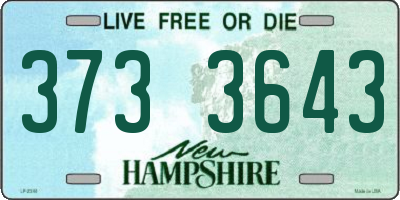 NH license plate 3733643