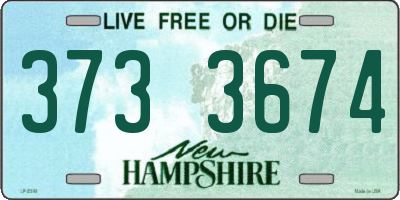NH license plate 3733674