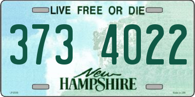 NH license plate 3734022