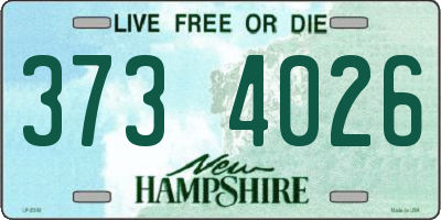 NH license plate 3734026