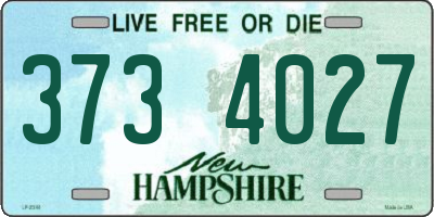 NH license plate 3734027