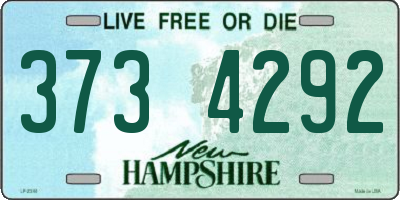 NH license plate 3734292