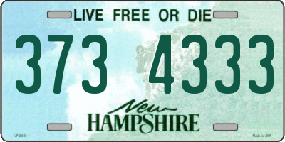 NH license plate 3734333