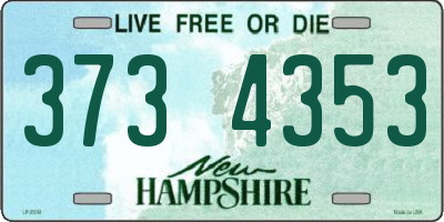 NH license plate 3734353