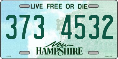 NH license plate 3734532