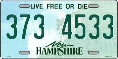 NH license plate 3734533