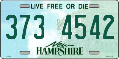 NH license plate 3734542
