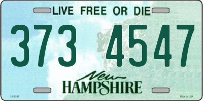 NH license plate 3734547