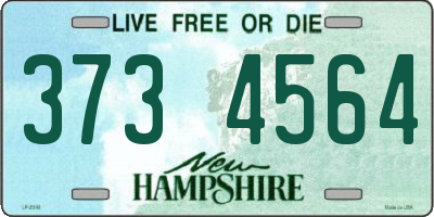NH license plate 3734564