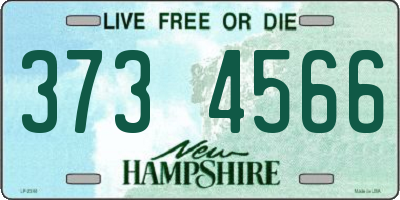 NH license plate 3734566