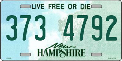 NH license plate 3734792