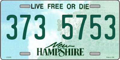 NH license plate 3735753