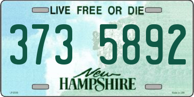 NH license plate 3735892
