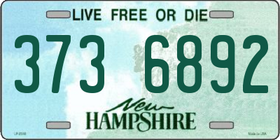 NH license plate 3736892