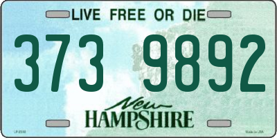 NH license plate 3739892