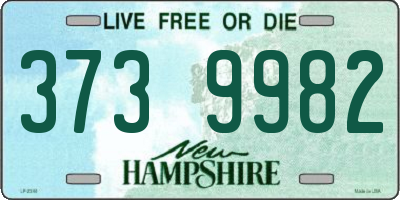 NH license plate 3739982