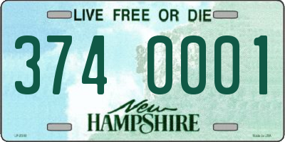 NH license plate 3740001