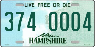 NH license plate 3740004