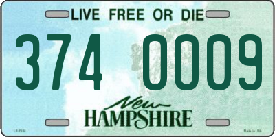 NH license plate 3740009