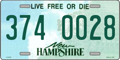 NH license plate 3740028