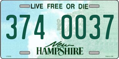 NH license plate 3740037