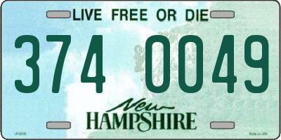 NH license plate 3740049