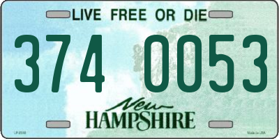 NH license plate 3740053