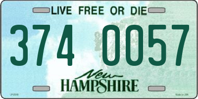 NH license plate 3740057
