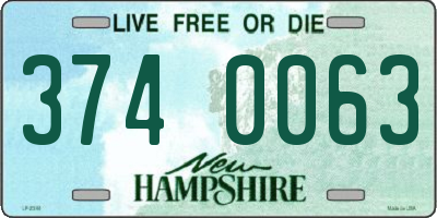 NH license plate 3740063