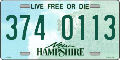 NH license plate 3740113