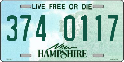 NH license plate 3740117