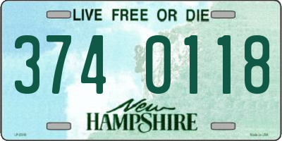 NH license plate 3740118