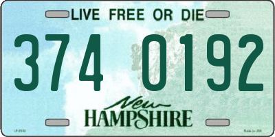 NH license plate 3740192