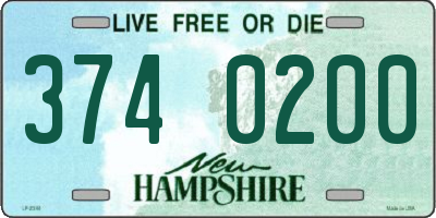 NH license plate 3740200